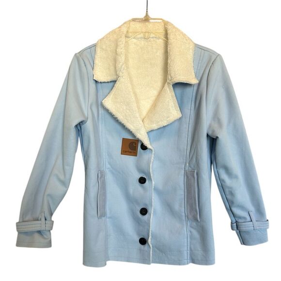 Carhartt Sherpa Light Blue Cozy Barn Jacket L - Picture 1 of 12